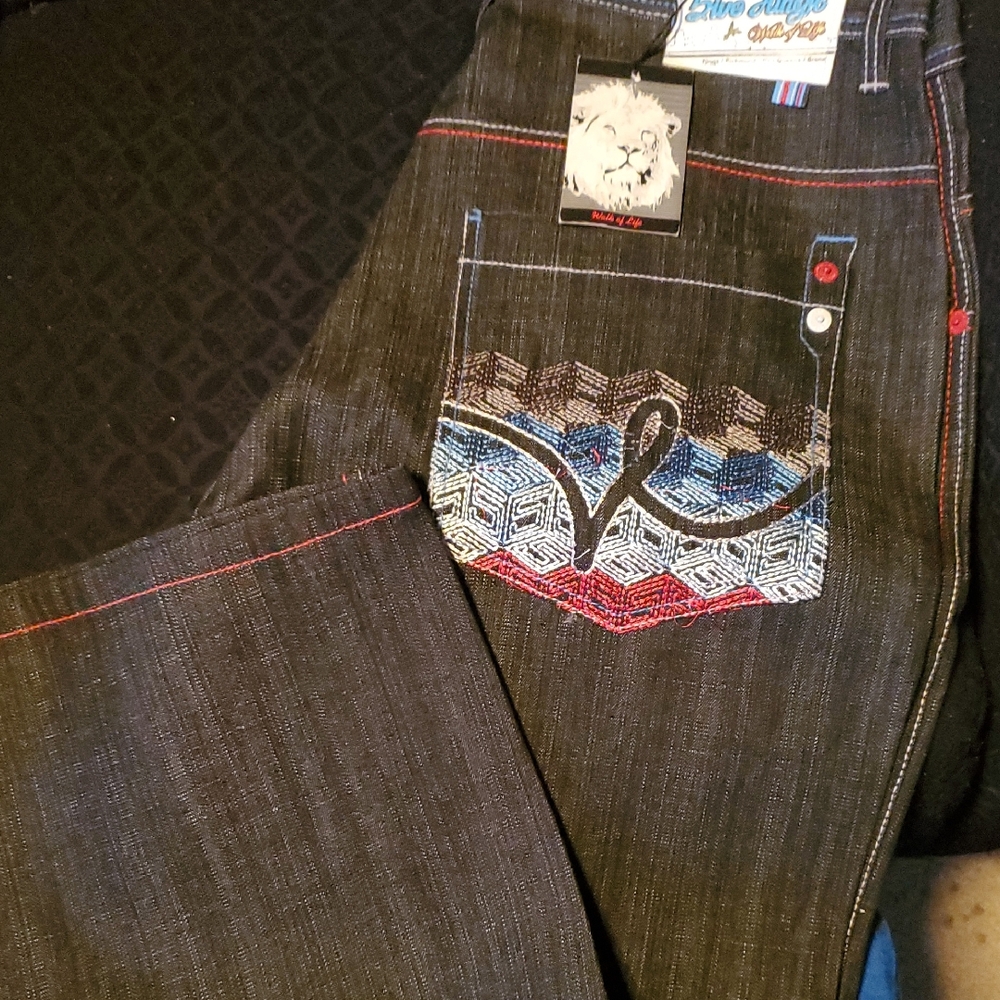 True Religion Men's Bootcut Jeans with Multicolor Embroidery